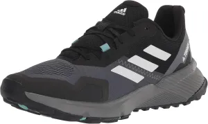 adidas Women's Terrex Soulstride Trail Running Shoes, Black/Crystal White/Mint Ton, 11