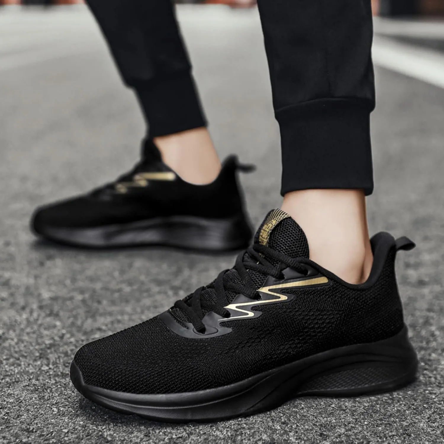 Arch Support Fitness Sneaker for Men Lace Up Comfortable Light-Weight Shoe Memory Foam Versatile Shoes for Men