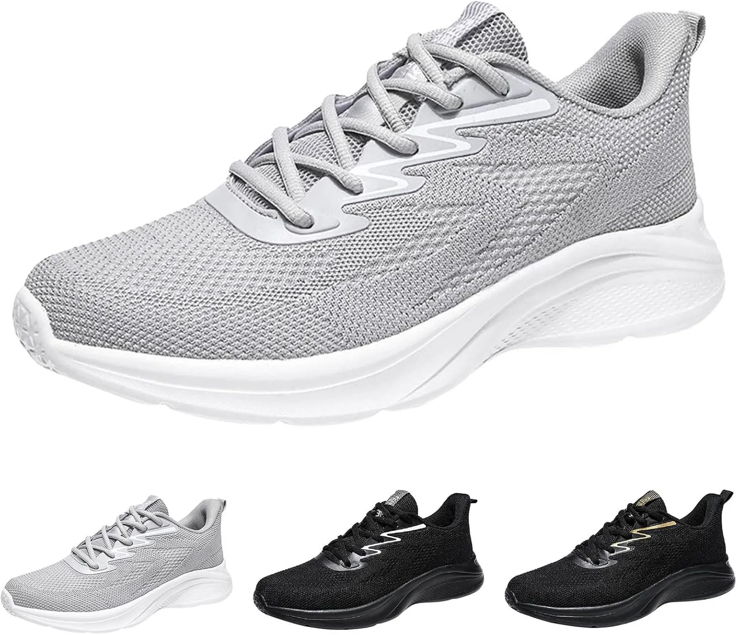 Arch Support Fitness Sneaker for Men Lace Up Comfortable Light-Weight Shoe Memory Foam Versatile Shoes for Men