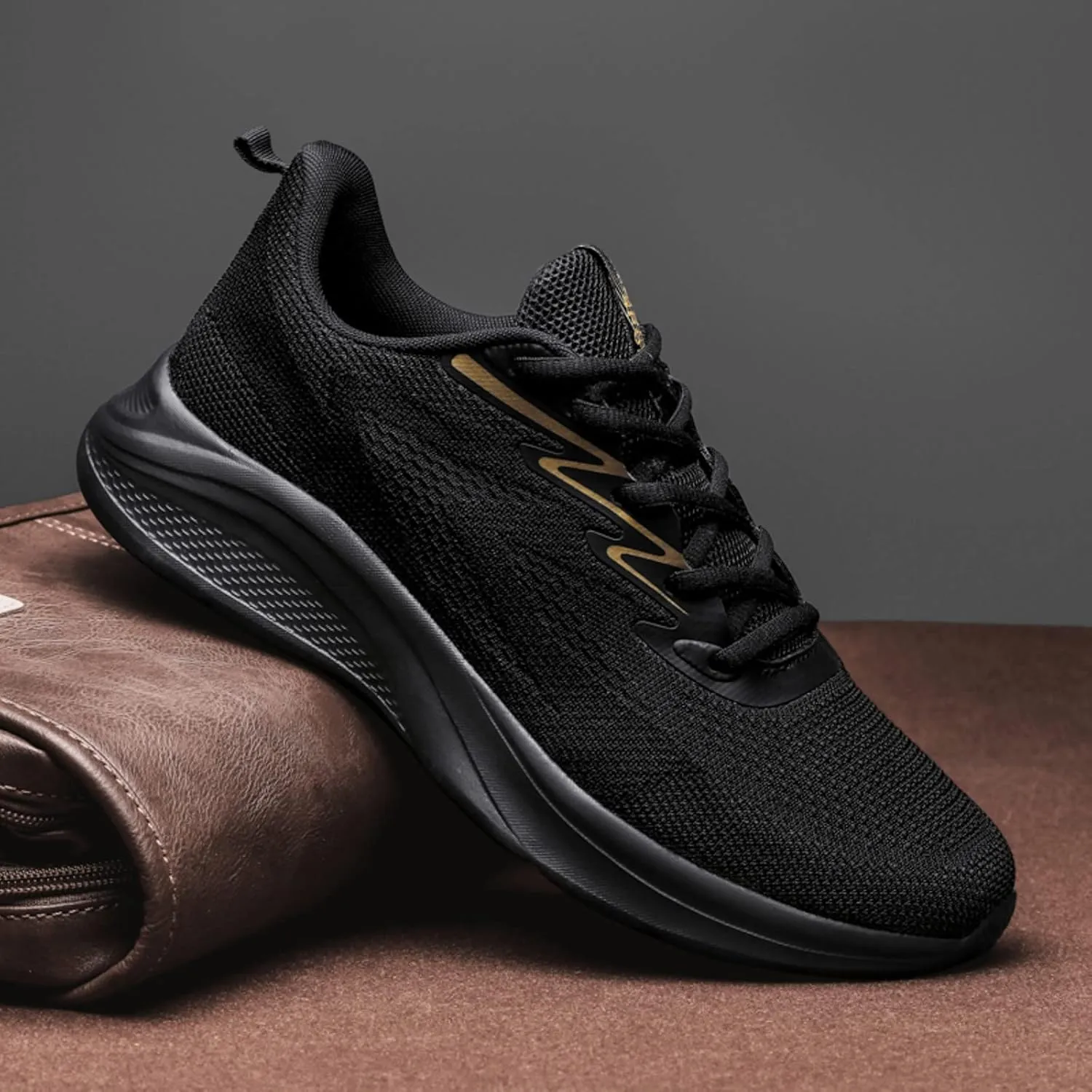 Arch Support Fitness Sneaker for Men Lace Up Comfortable Light-Weight Shoe Memory Foam Versatile Shoes for Men