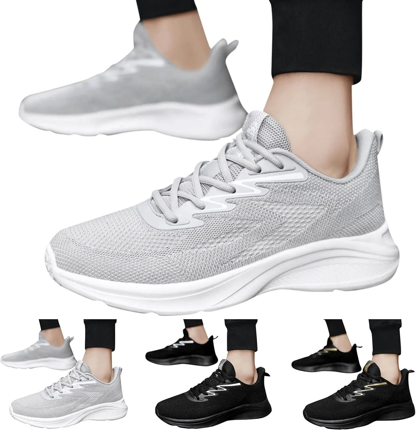 Arch Support Fitness Sneaker for Men Lace Up Comfortable Light-Weight Shoe Memory Foam Versatile Shoes for Men