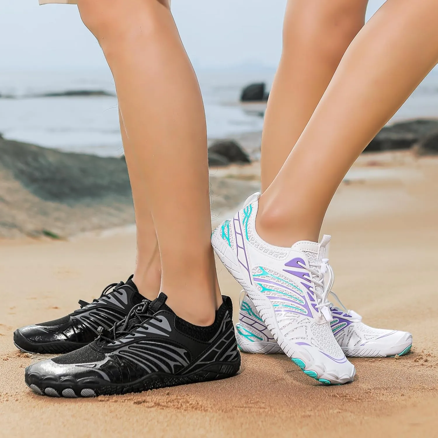Barefoot Shoes Women Men Non Slip Wide Toe Box Waterproof Running Sneakers Athletic Workout Couple Shoe Hiking Travel Fishing Grounded Footwear Unisex Outdoor Casual Zero Drop Sneaker