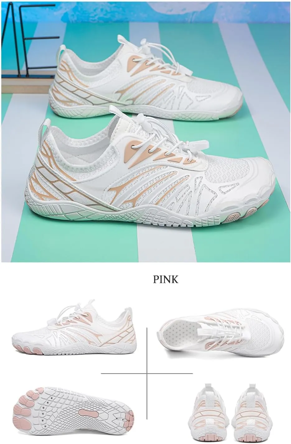 Barefoot Shoes Women Men Non Slip Wide Toe Box Waterproof Running Sneakers Athletic Workout Couple Shoe Hiking Travel Fishing Grounded Footwear Unisex Outdoor Casual Zero Drop Sneaker