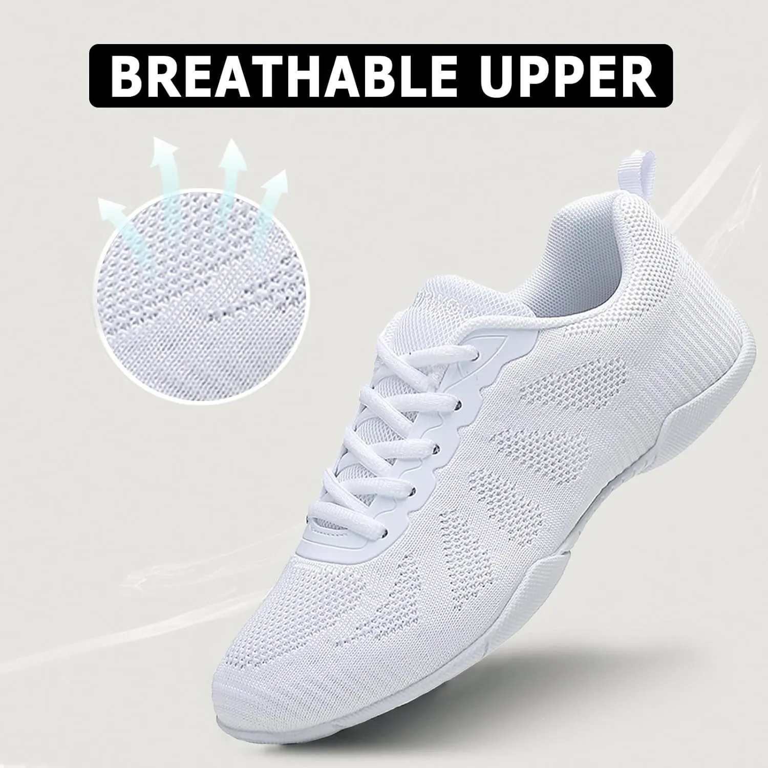 CERYTHRINA Youth Girls Cheer Shoes Women Cheerleading Dance Shoes Athletic Training Tennis Walking Competition Sneakers