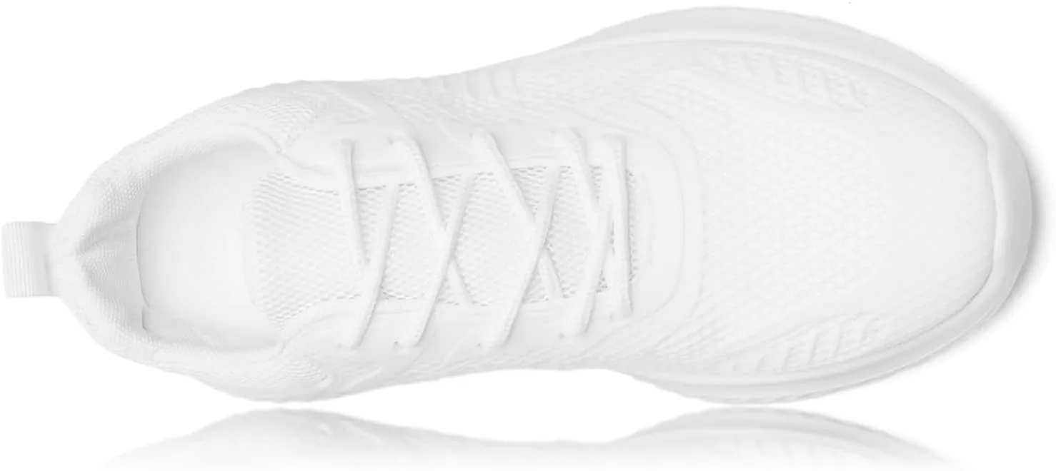 COVS Womens Slip On Walking Shoes, White Tennis Shoes Non Slip Running Shoes Lightweight Workout Shoes Breathable Cushioning Fashion Sneakers