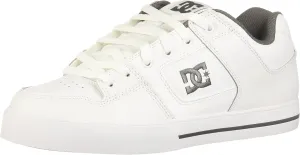 DC Men's Pure Low Top Lace Up Casual Skate Shoe Sneaker, White/Battleship/White, 12