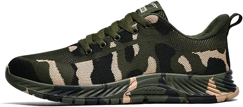 ESXGED Womens Camouflage Running Sneakers Mens Breathable Trail Hiking Walking Shoes Non Slip Casual Workout Footwear
