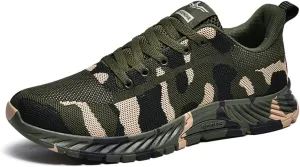 ESXGED Womens Camouflage Running Sneakers Mens Breathable Trail Hiking Walking Shoes Non Slip Casual Workout Footwear