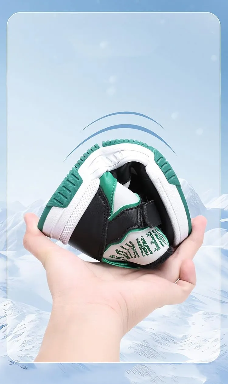 Fashionable Fleece high-top Skate Shoes for Girls and Boys: Warm, Comfortable, Non-Slip Spring/Autumn/Winter Sneakers