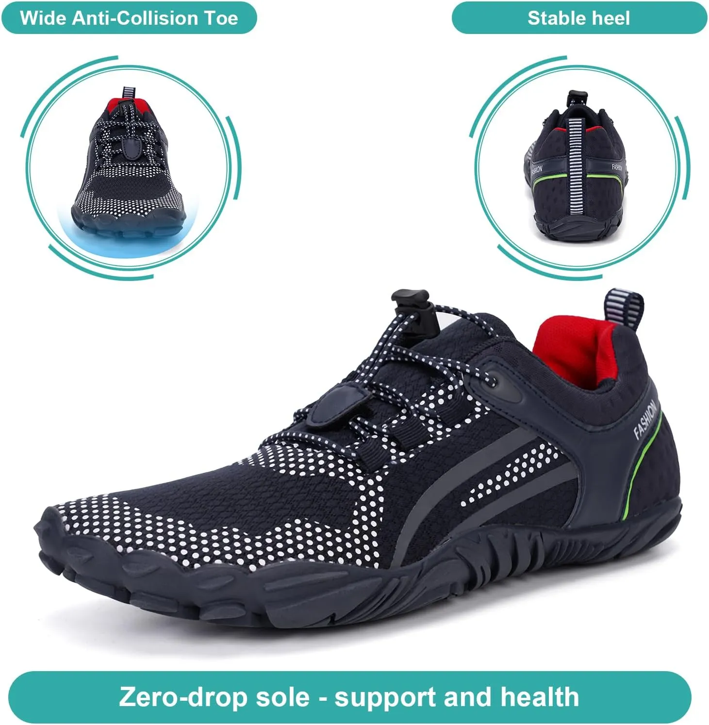Hike Barefoot Shoes Womens Mens, Thick Barefoot Water Shoes Mens Women Non-Slip & Wide Toe Zero Drop Lightweight Minimalist Footwear for Workout Hiking Trail Running Causl