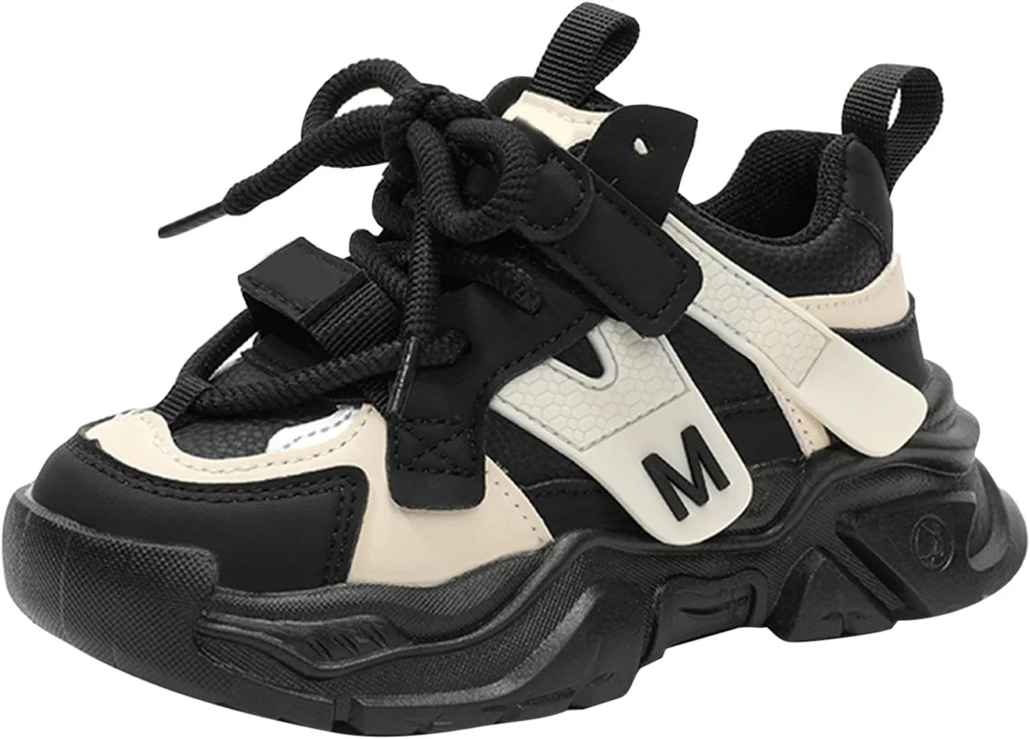 Kids' Handsome Matching Leather Sneakers Boys' Daddy Shoes Girls' Small and Medium Casual Shoes Kids Sneakers Size 13