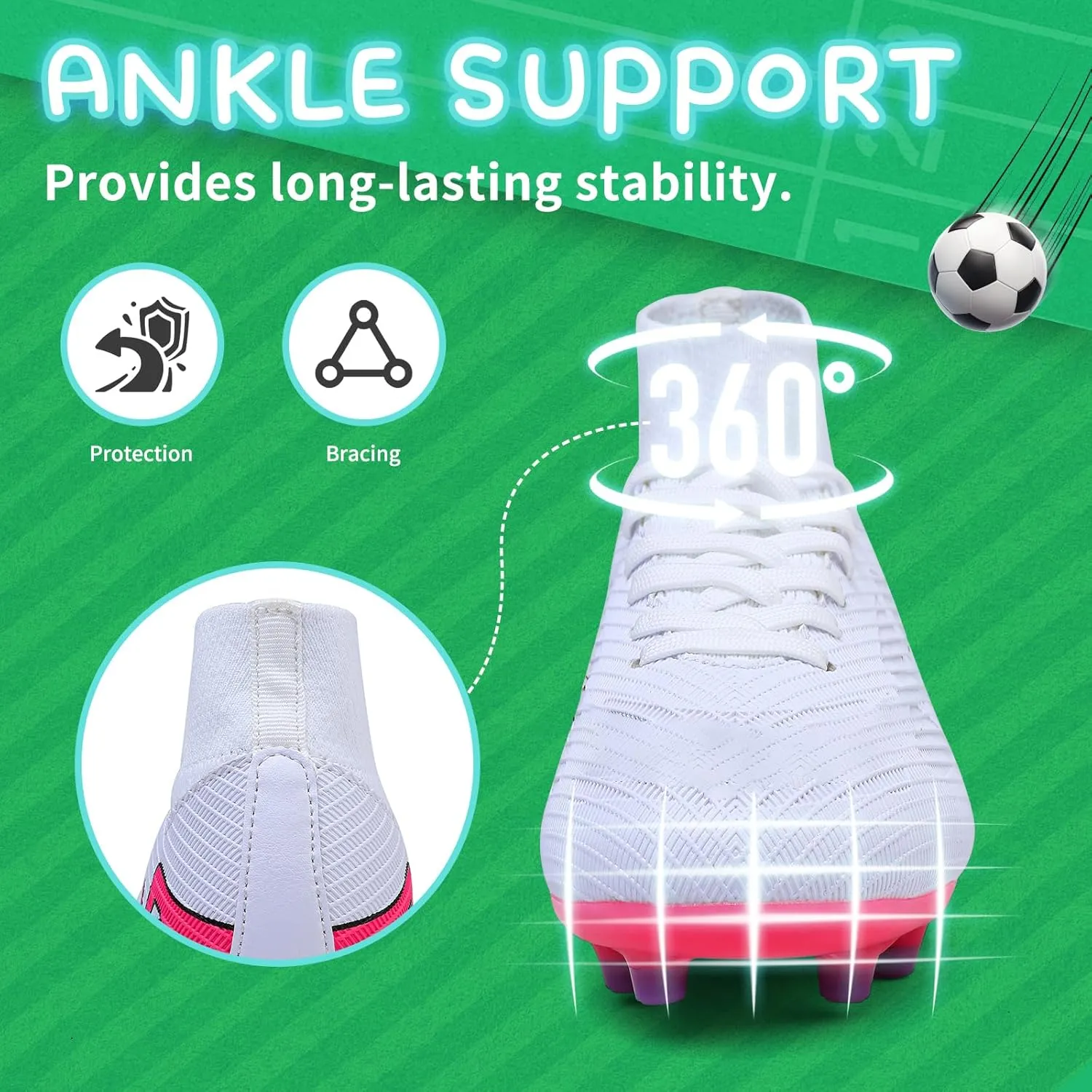 Kids Soccer Cleats Boys Girls Football Cleats Outdoor Indoor Soccer Shoes AG TF