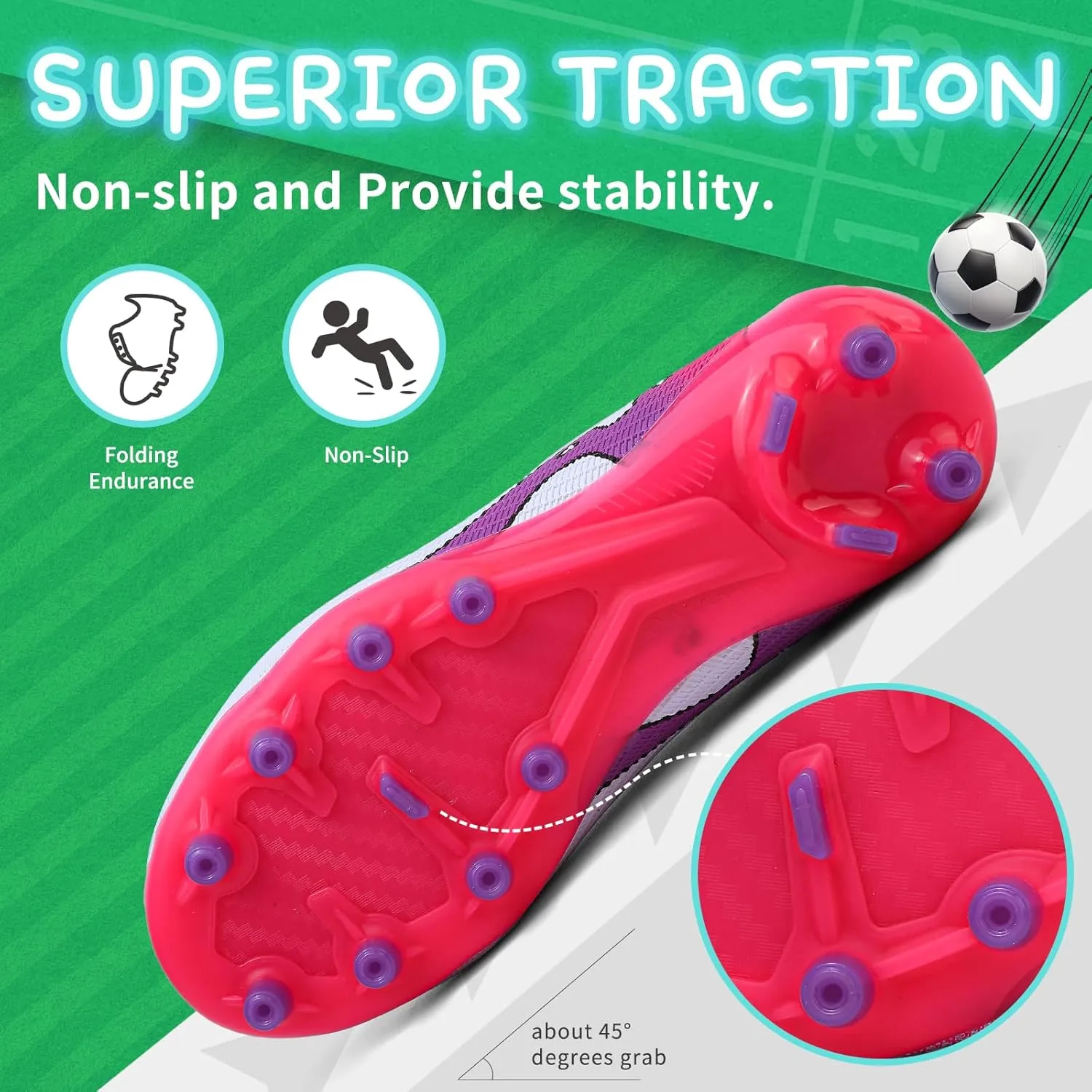 Kids Soccer Cleats Boys Girls Football Cleats Outdoor Indoor Soccer Shoes AG TF