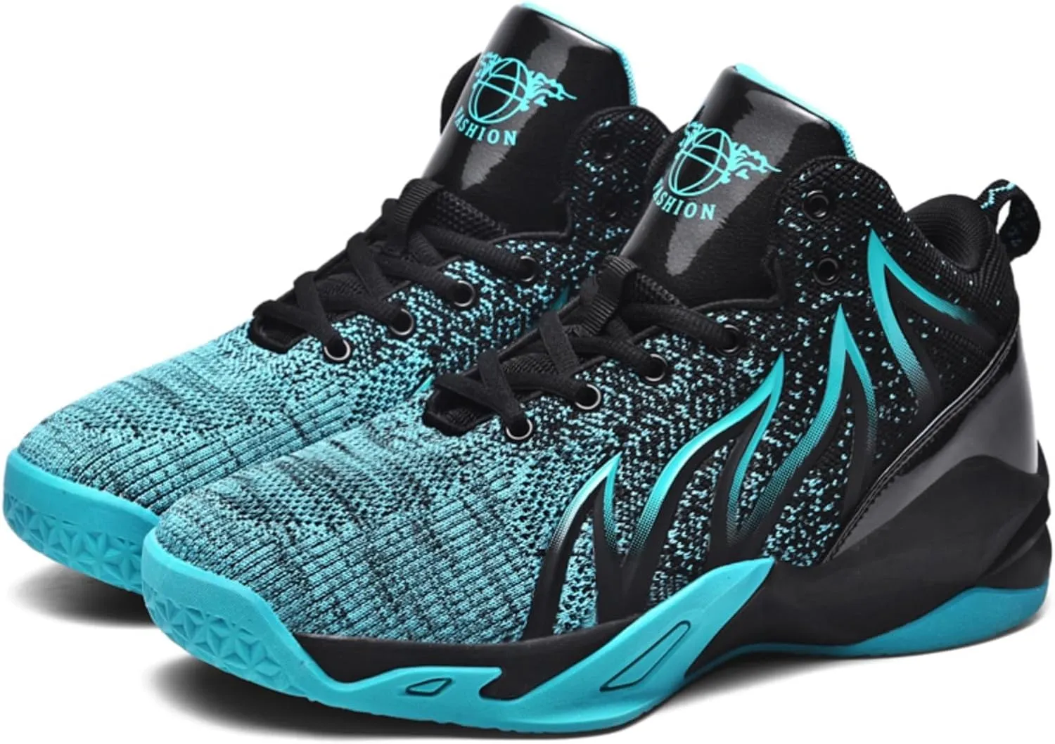 Mens Breathable Lace Up High-Top Mesh Cloth Basketball Shoes Fashion Comfortable Non-Slip Sneakers for Running Walking Workout Training