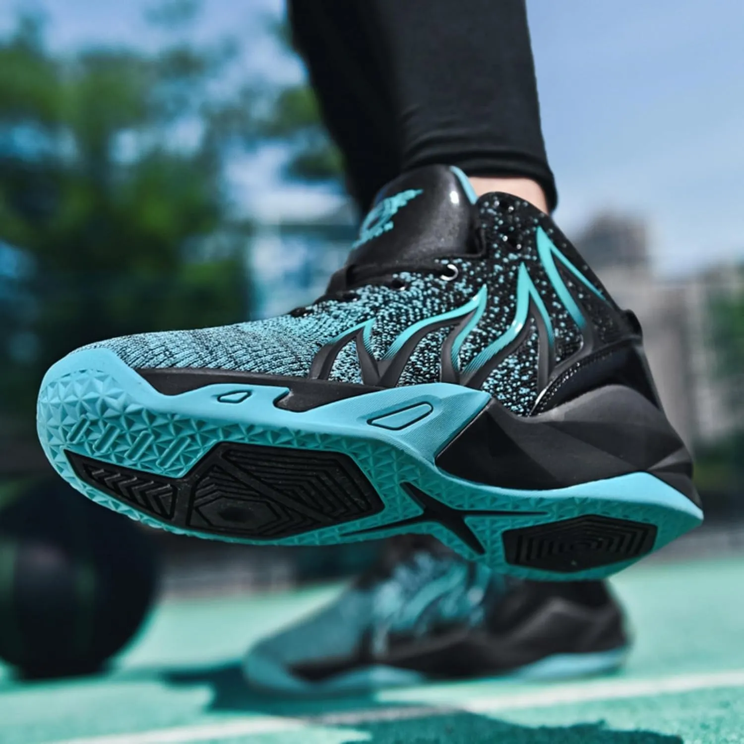 Mens Breathable Lace Up High-Top Mesh Cloth Basketball Shoes Fashion Comfortable Non-Slip Sneakers for Running Walking Workout Training