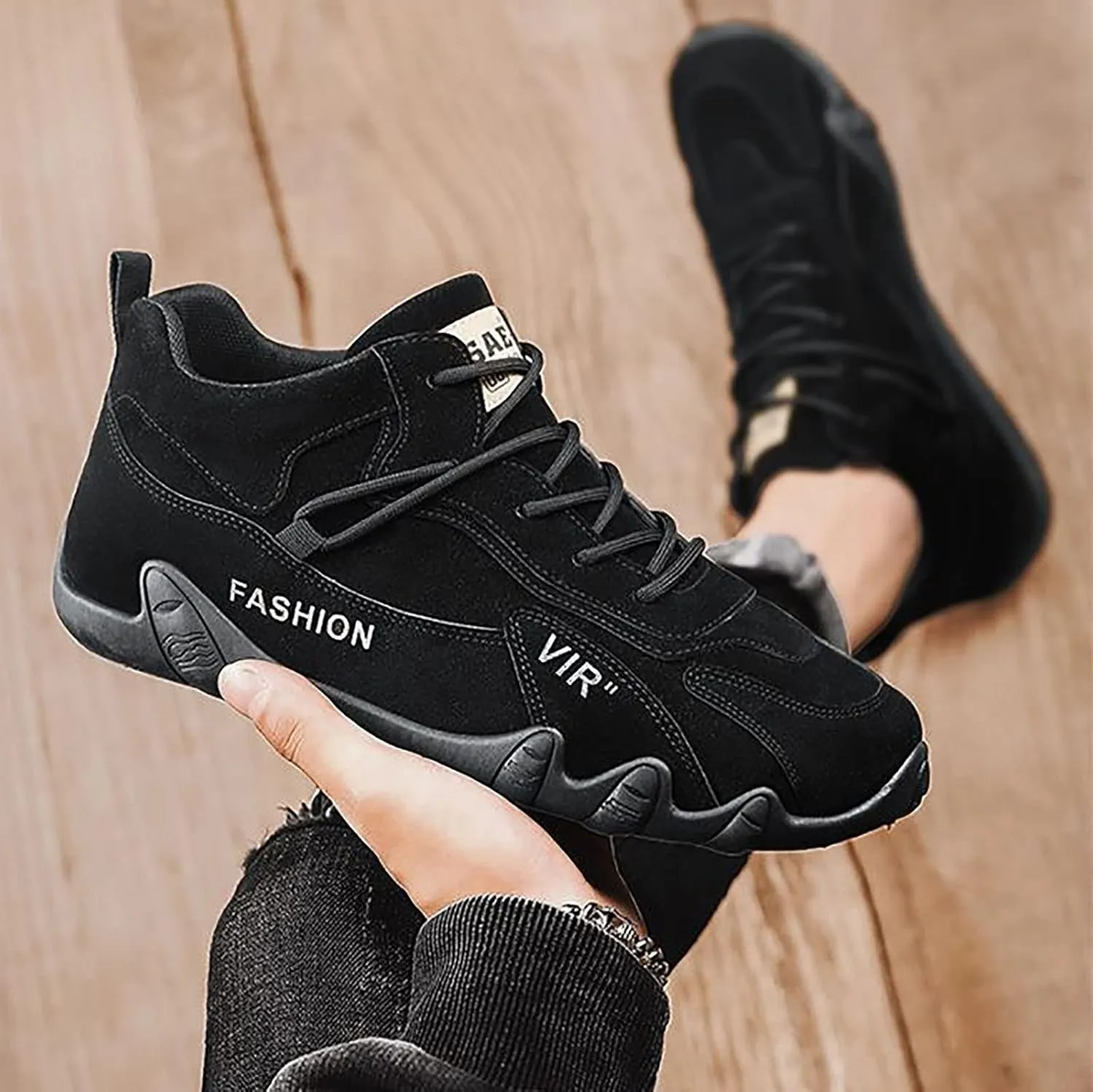 Men's Comfortable Dress Shoes Breathable and Light Outdoor Comfy Walking Shoe Hook and Loop Orthopedic Sneakers