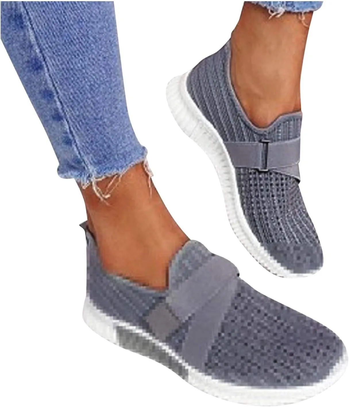 Mens Dress Shoes Mesh Breathable Casual Shoes Slip On Men Shoes Sneakers Women's Air Athletic Running Fashion Sport Slip On Tennis Shoe Loafers Dress Shoe