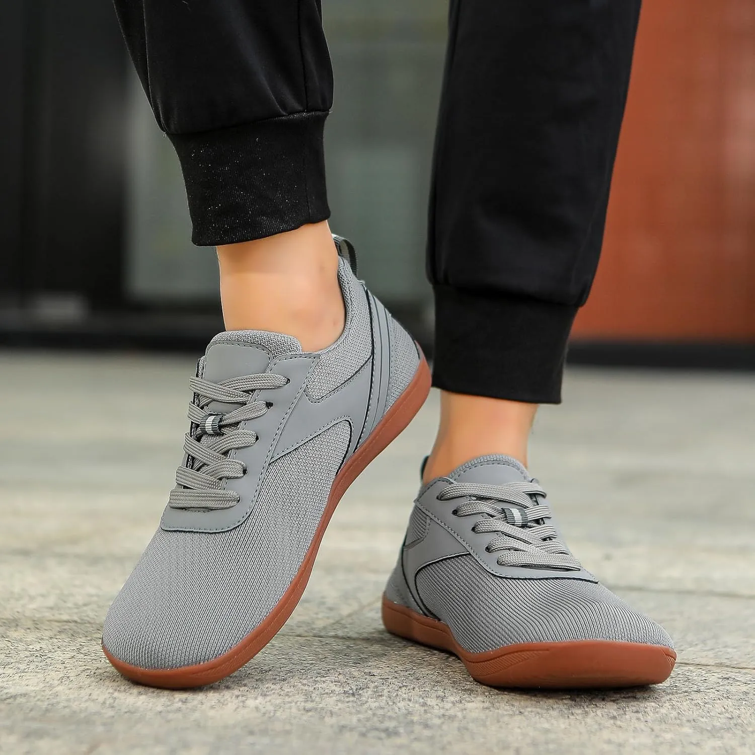 Men's Lace Up Memory Foam Sneakers Comfortable Breathable Stretch Canvas Slip on Sneaker Comfort Jogging Shoes