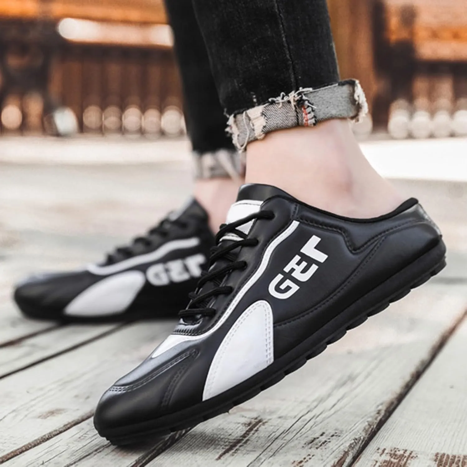 Men's Non Slip Barefoot Minimalist Shoes Breathable Casual Comfortable Walking Sneaker Convenient Slip on Shoes