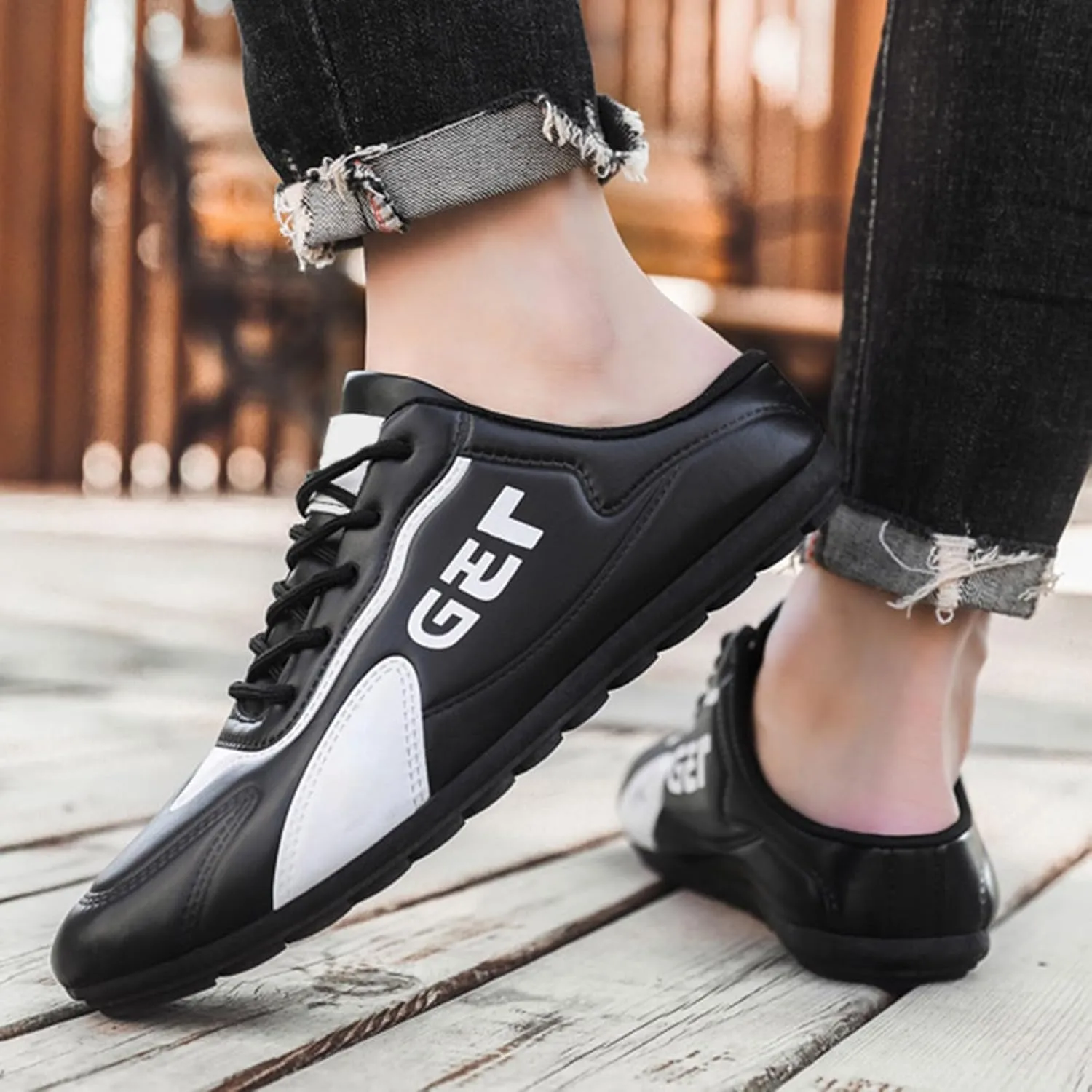 Men's Non Slip Barefoot Minimalist Shoes Breathable Casual Comfortable Walking Sneaker Convenient Slip on Shoes