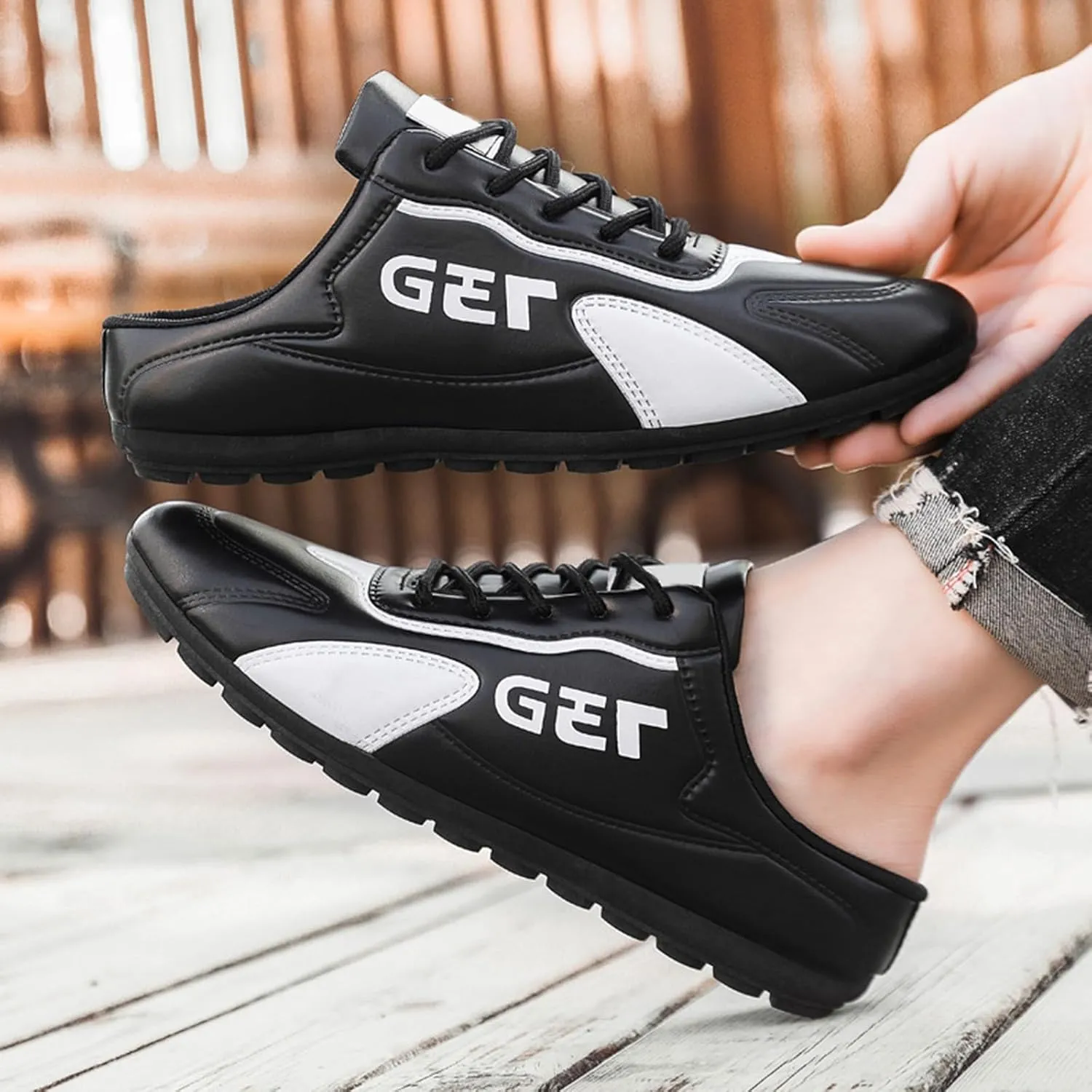 Men's Non Slip Barefoot Minimalist Shoes Breathable Casual Comfortable Walking Sneaker Convenient Slip on Shoes