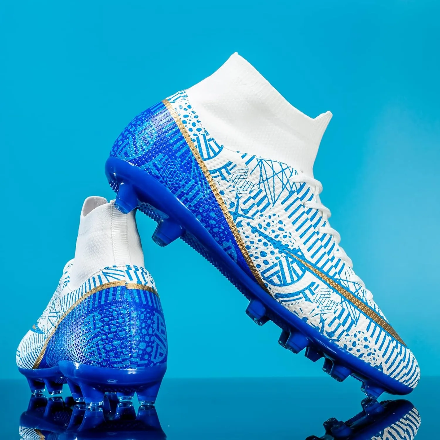 Men's Soccer Cleats Indoor Turf Lightweight Performance Training Soccer Shoes Soft Ground Athletic Football Boots Outdoor