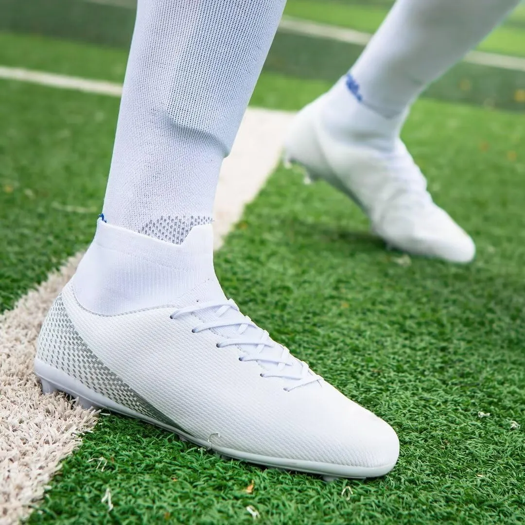 Mens Soccer Shoes Cleats Professional High Top Breathable Training Sneakers