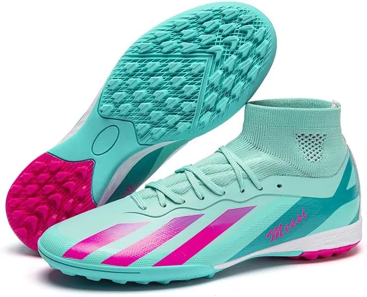 Men's Soccer Shoes Firm Ground Soccer Cleats Professional Low-Top Athletic Football Shoes Indoor Outdoor Futsal Turf Training Sneakers