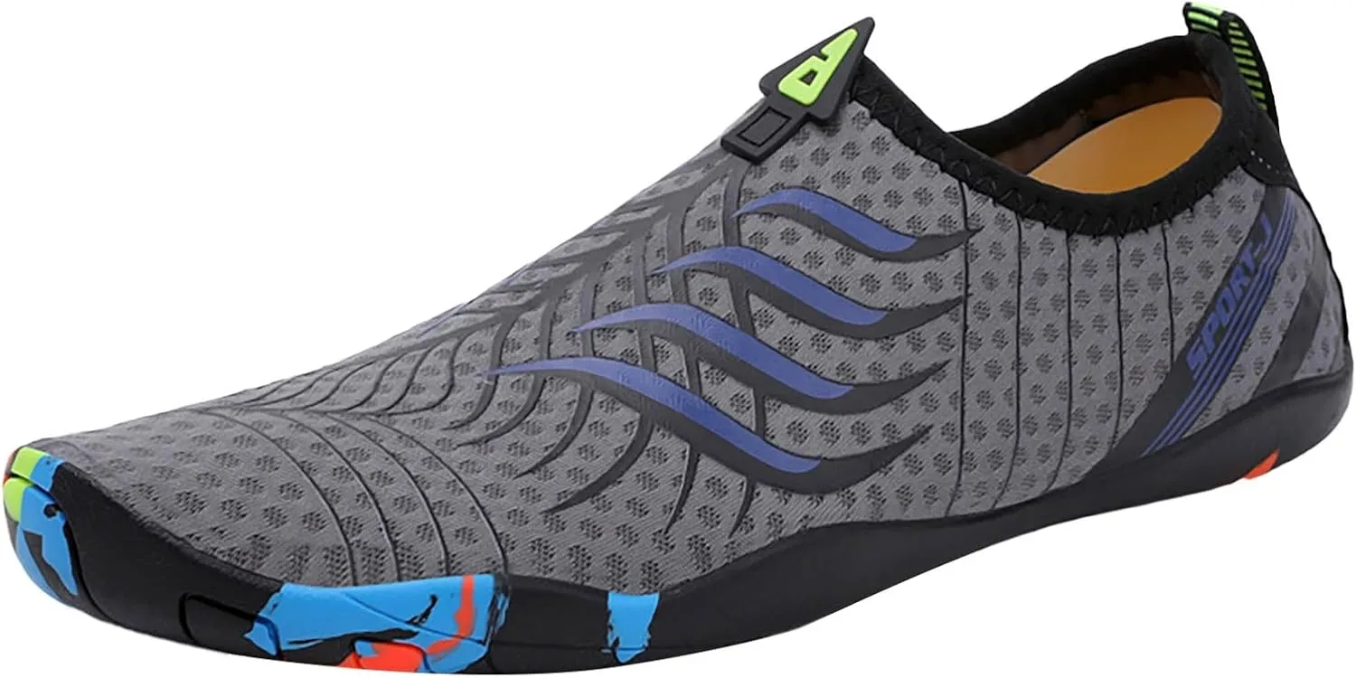 Mens Water Shoes Wide Feet Barefoot Aqua Socks Quick Dry Water Hiking Shoes for Pool Hiking Training Outdoor Water Sports