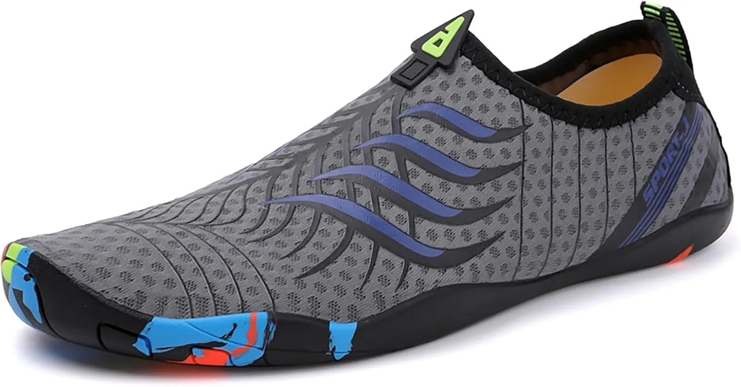 Mens Water Shoes Wide Feet Barefoot Aqua Socks Quick Dry Water Hiking Shoes for Pool Hiking Training Outdoor Water Sports