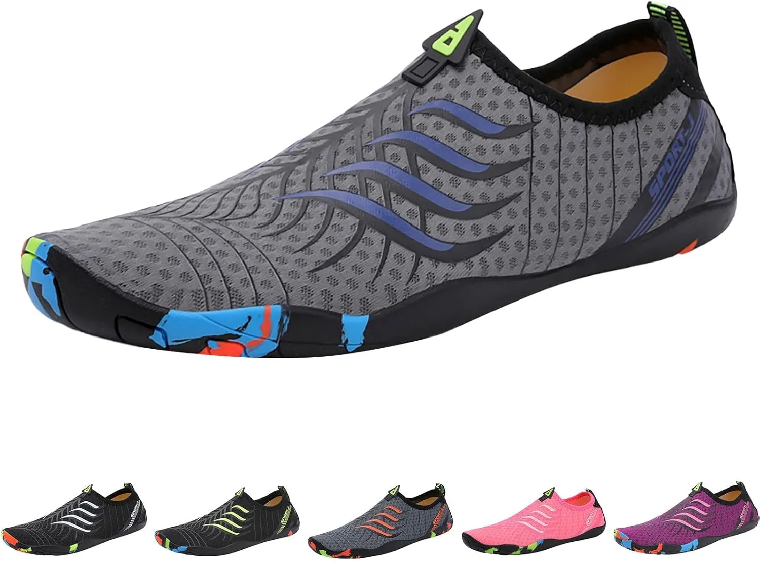 Mens Water Shoes Wide Feet Barefoot Aqua Socks Quick Dry Water Hiking Shoes for Pool Hiking Training Outdoor Water Sports