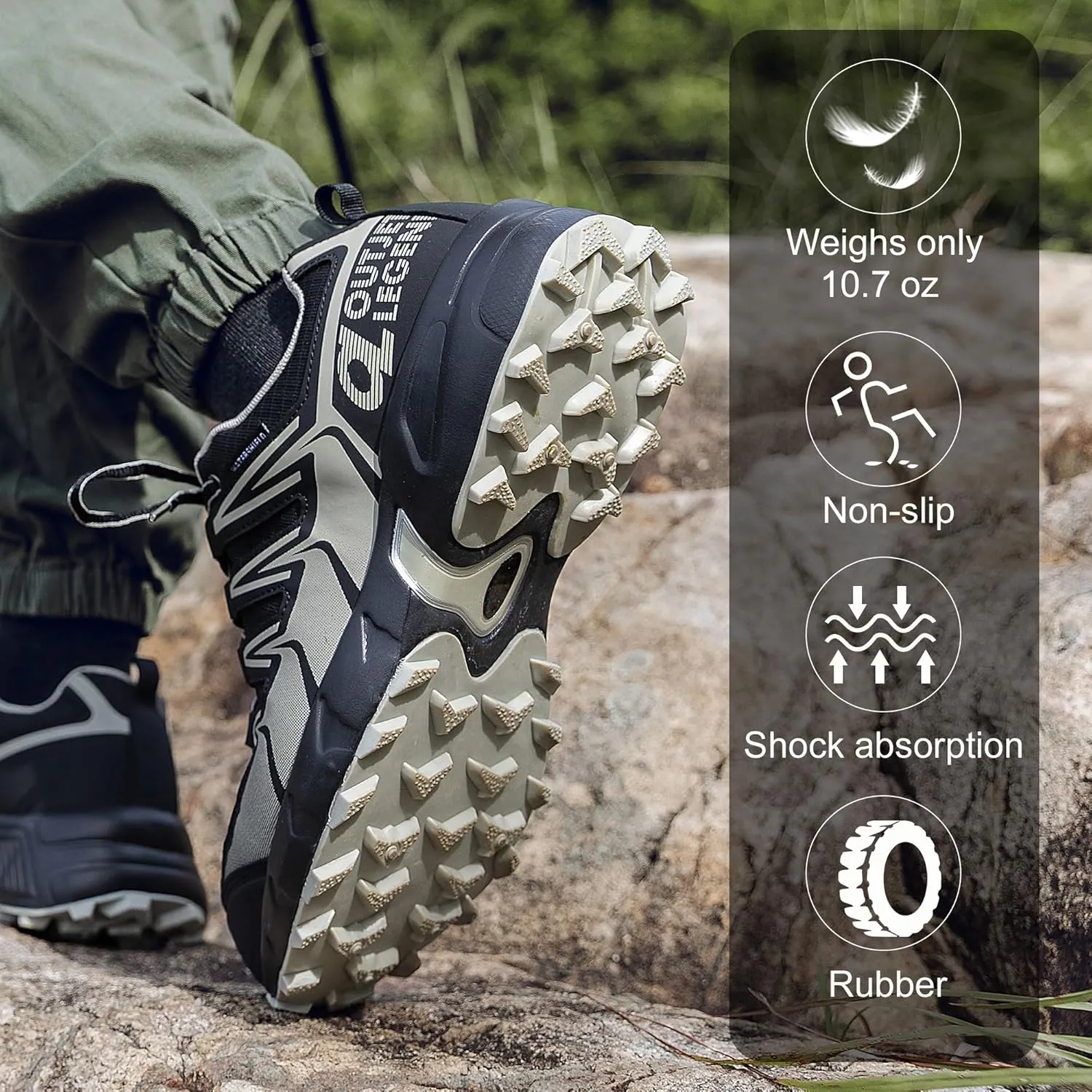 OL OUTJET LEGEND Men's Waterproof Hiking Shoes Lightweight Hiking Sneakers for Outdoor Walking Hiking Trailing