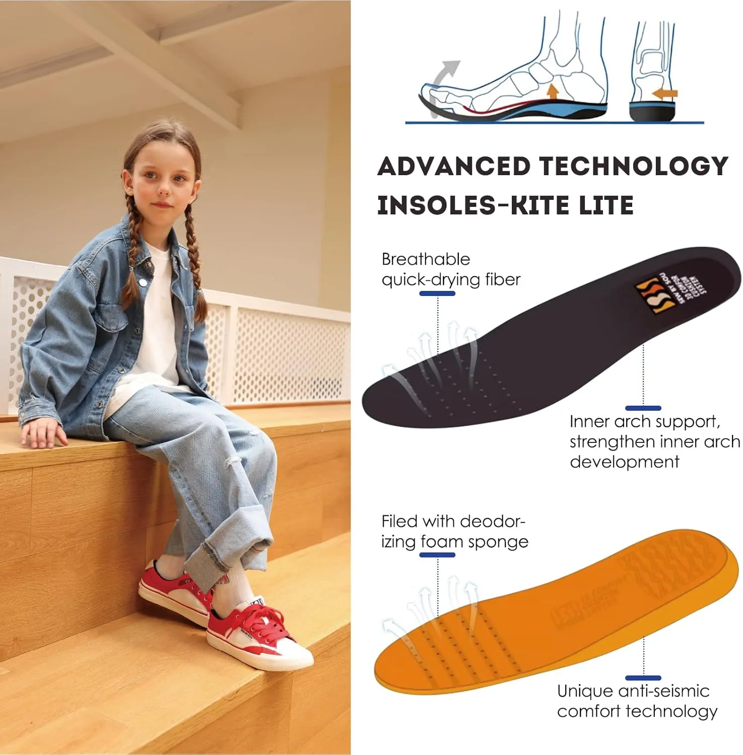 Skateboard Shoes for Unisex-Child with Anti-Slip Trainers Low-top Skate Shoes Pro Models with Shock Absorption Properties