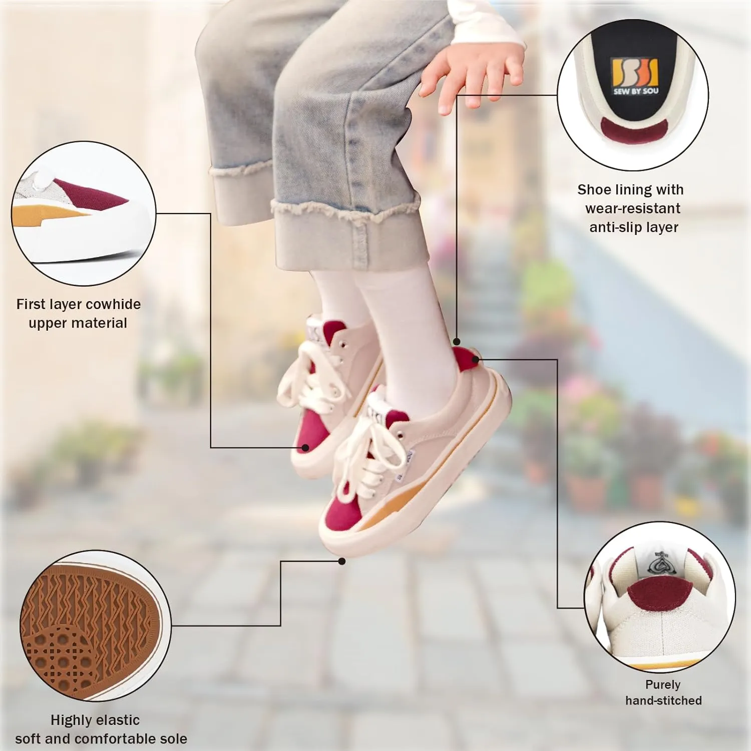 Skateboard Shoes for Unisex-Child with Anti-Slip Trainers Low-top Skate Shoes Pro Models with Shock Absorption Properties
