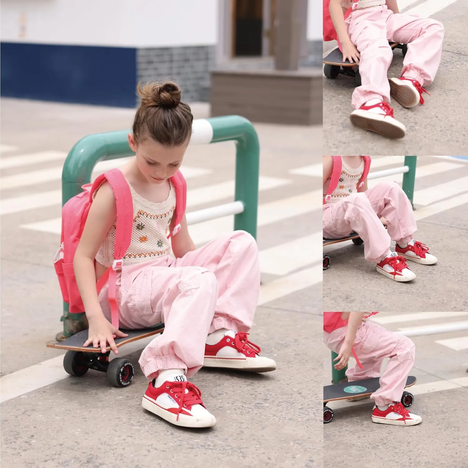 Skateboard Shoes for Unisex-Child with Anti-Slip Trainers Low-top Skate Shoes Pro Models with Shock Absorption Properties