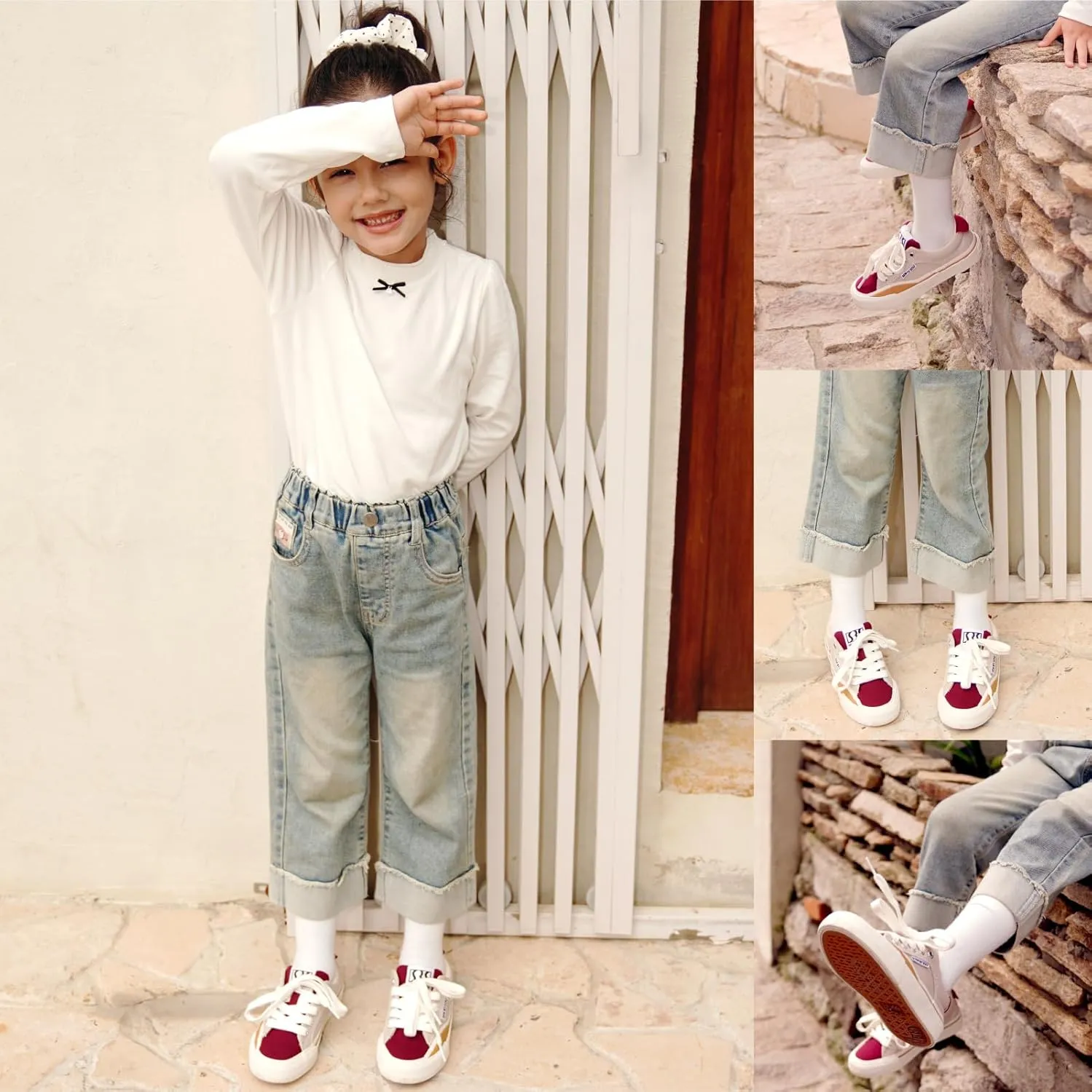 Skateboard Shoes for Unisex-Child with Anti-Slip Trainers Low-top Skate Shoes Pro Models with Shock Absorption Properties
