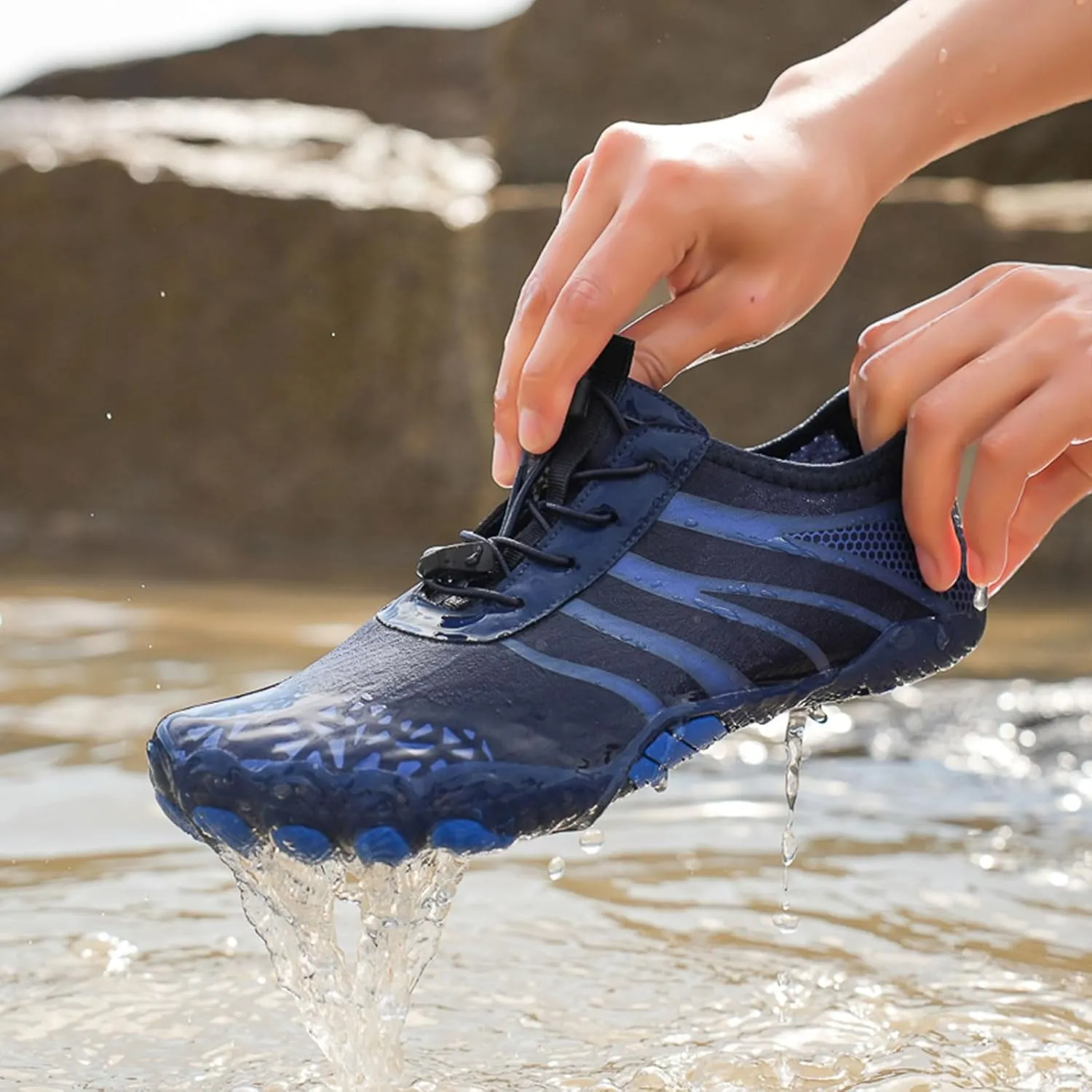 Thatrich Grounded Footwear for Women Men Wide Toe Box Sneakers Waterproof Hiking Running Shoe Non Slip Barefoot Shoes Quick Dry Athletic Running Sports Walking Spring Summer Beach Wear Unisex Sneaker