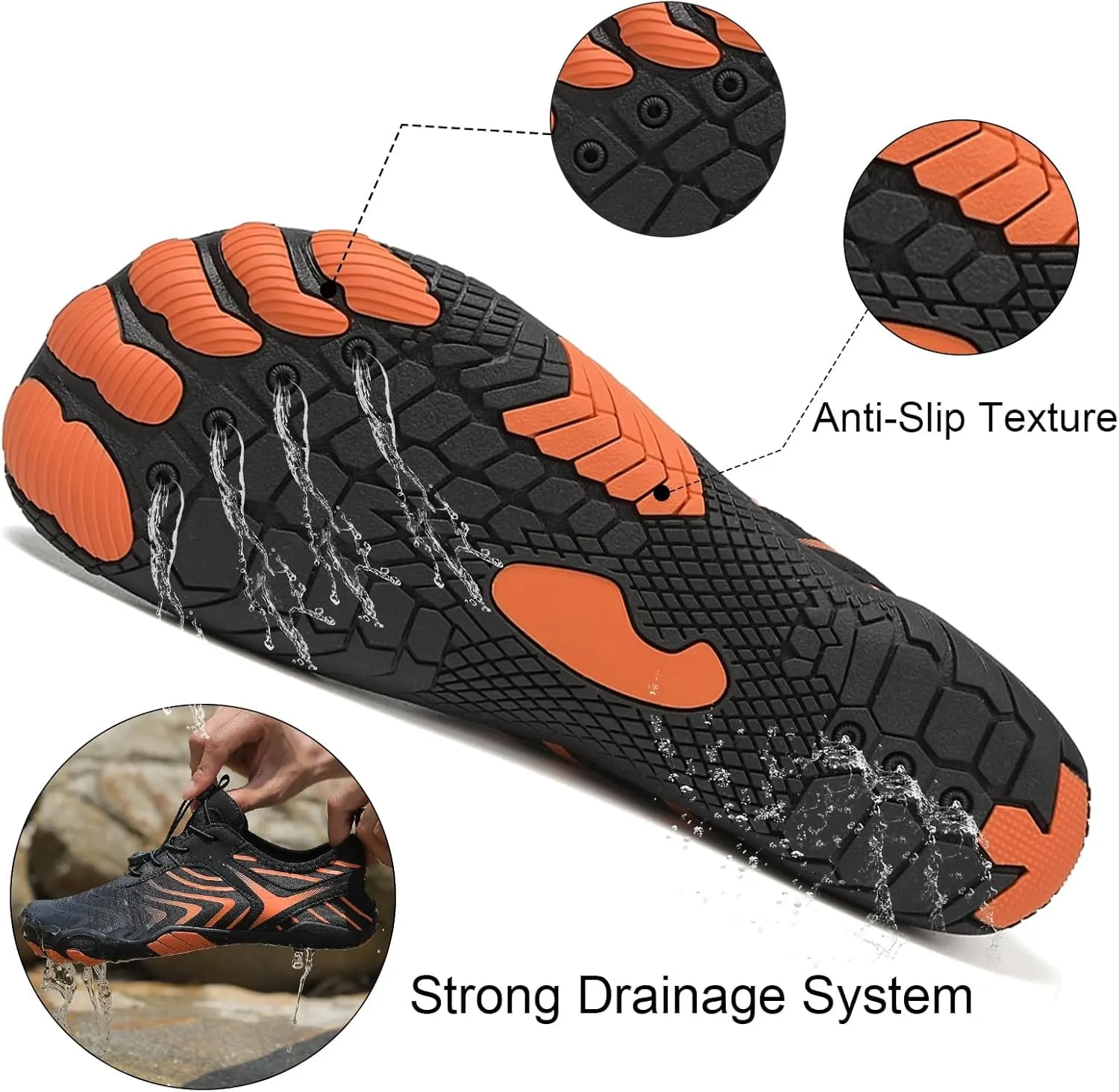 Thatrich Hike Shoes Footwear Womens Barefoot Walking Shoes Slip On Hiking Water Shoe Outdoor Waterproof Grounded Sneakers Wide Toe Box Unisex