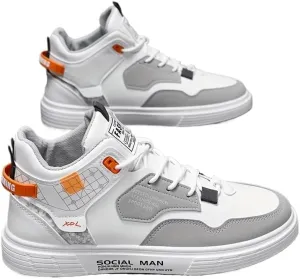 Trendy High Top Skate Shoes for Men | Non Slip Comfy Sneakers for Outdoor Walking Jogging Traveling Casual Activities