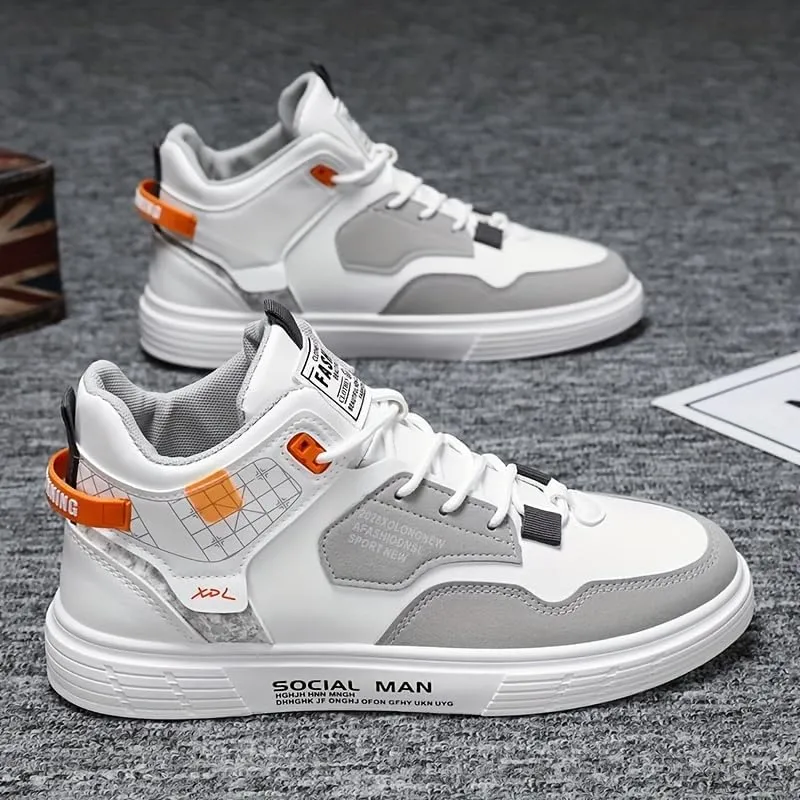 Trendy High Top Skate Shoes for Men | Non Slip Comfy Sneakers for Outdoor Walking Jogging Traveling Casual Activities