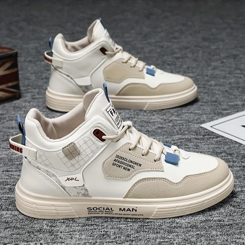 Trendy High Top Skate Shoes for Men | Non Slip Comfy Sneakers for Outdoor Walking Jogging Traveling Casual Activities