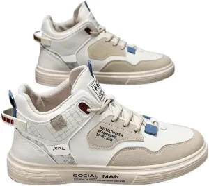 Trendy High Top Skate Shoes for Men | Non Slip Comfy Sneakers for Outdoor Walking Jogging Traveling Casual Activities