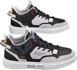 Trendy High Top Skate Shoes for Men | Non Slip Comfy Sneakers for Outdoor Walking Jogging Traveling Casual Activities