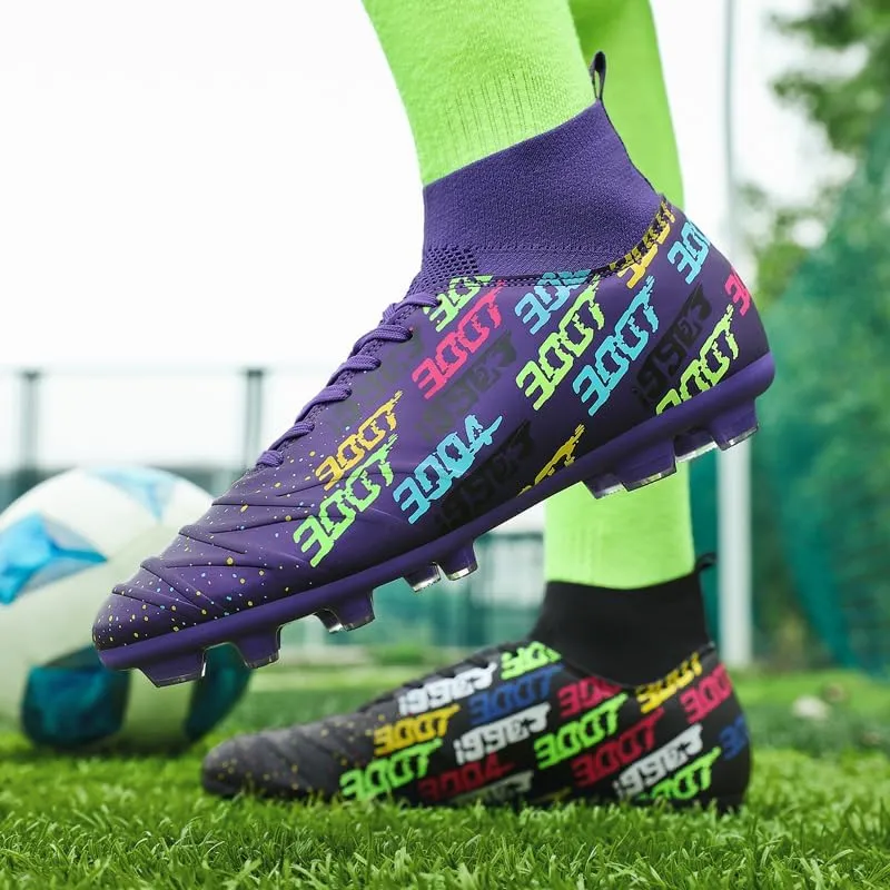 Unisex-Cleats Soccer Shoes for Big Boy Fg/Ag High-top Spikes Football Shoes for Younth Professional Training Turf Indoor Ankle Boots Athletic Sneake