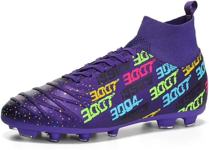 Unisex-Cleats Soccer Shoes for Big Boy Fg/Ag High-top Spikes Football Shoes for Younth Professional Training Turf Indoor Ankle Boots Athletic Sneake