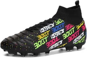 Unisex-Cleats Soccer Shoes for Big Boy Fg/Ag High-top Spikes Football Shoes for Younth Professional Training Turf Indoor Ankle Boots Athletic Sneake