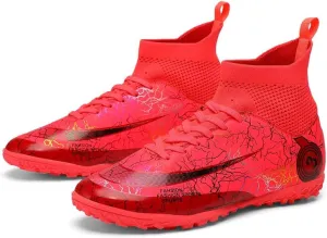 Unisex-Cleats Soccer Shoes for Big Boy Fg/Ag High-top Spikes Football Shoes for Younth Professional Training Turf Indoor Ankle Boots Athletic Sneake