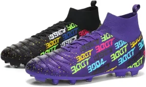 Unisex-Cleats Soccer Shoes for Big Boy Fg/Ag High-top Spikes Football Shoes for Younth Professional Training Turf Indoor Ankle Boots Athletic Sneake