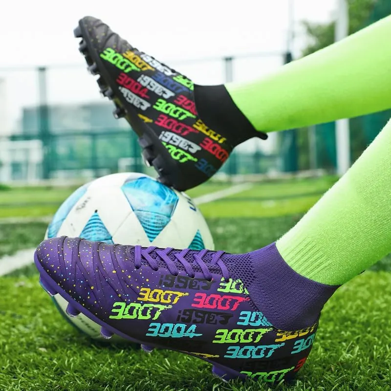 Unisex-Cleats Soccer Shoes for Big Boy Fg/Ag High-top Spikes Football Shoes for Younth Professional Training Turf Indoor Ankle Boots Athletic Sneake