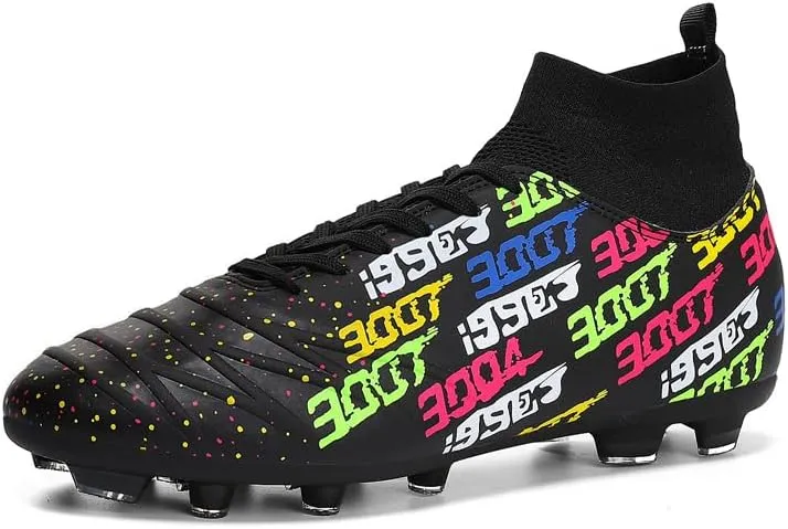 Unisex-Cleats Soccer Shoes for Big Boy Fg/Ag High-top Spikes Football Shoes for Younth Professional Training Turf Indoor Ankle Boots Athletic Sneake